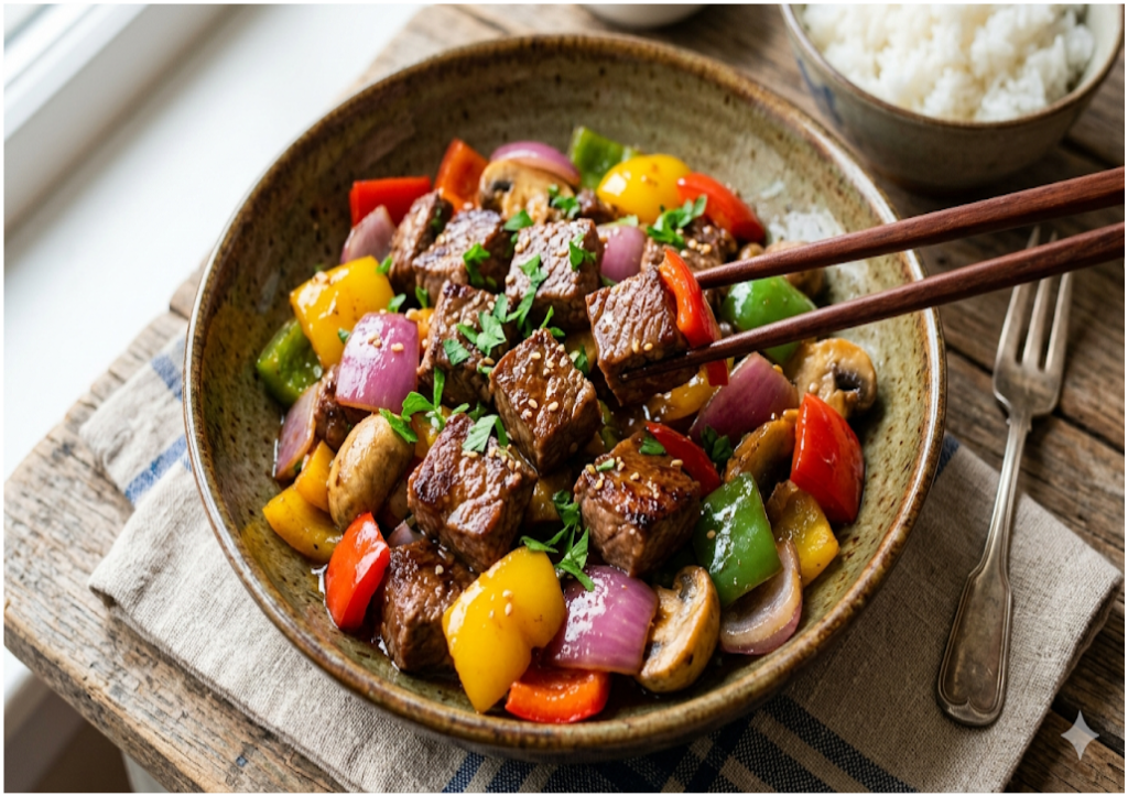 임신준비 중 먹기 좋은 찹 스테이크 사진